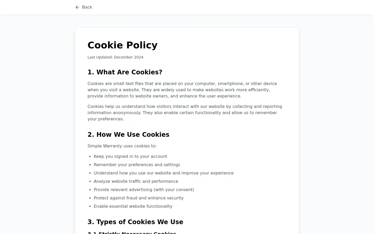 Screenshot of simplewarranty.co.uk