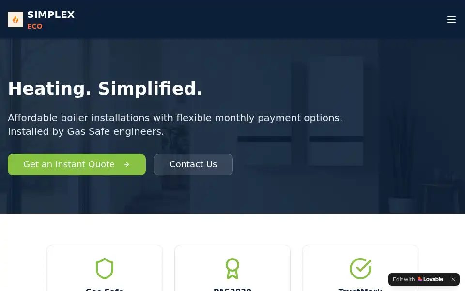 Screenshot of simplexeco.co.uk