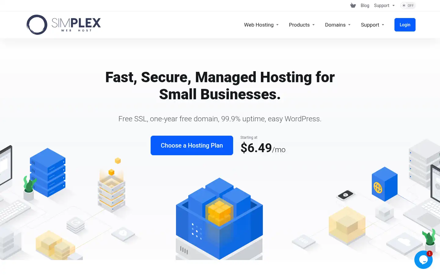 Screenshot of simplexwebhost.com