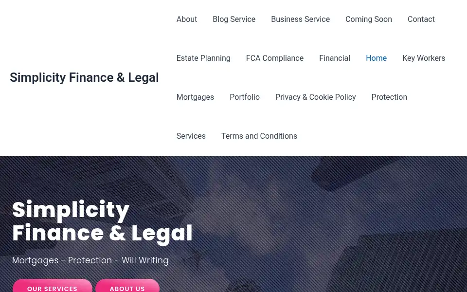 Screenshot of simplicityfinanceandlegal.co.uk