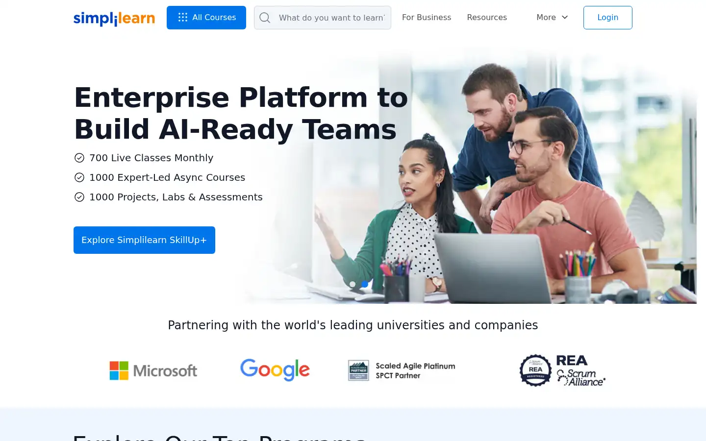 Screenshot of simplilearn.com