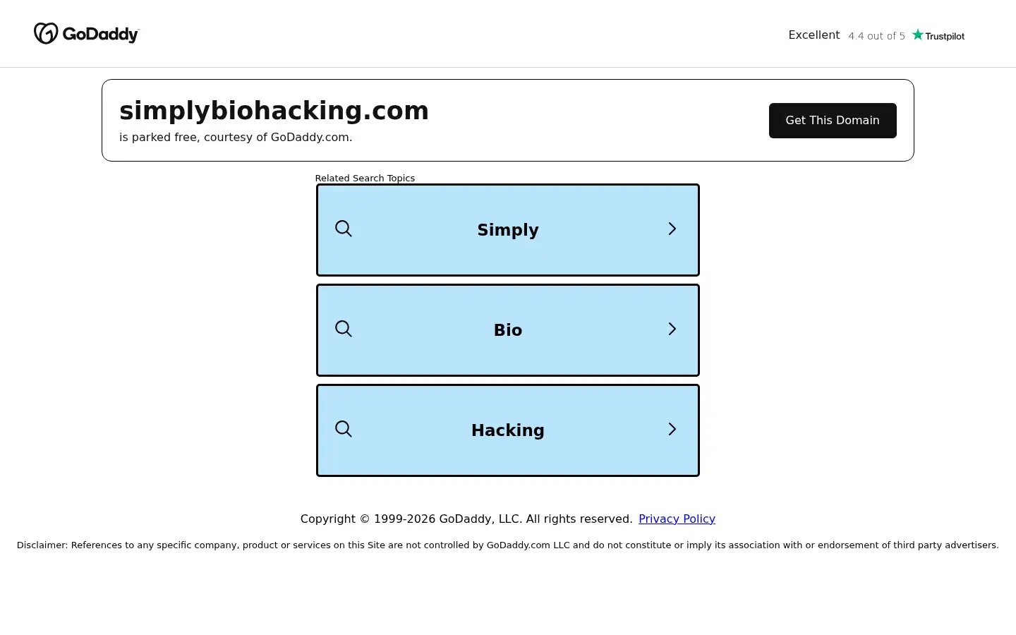 Screenshot of simplybiohacking.com