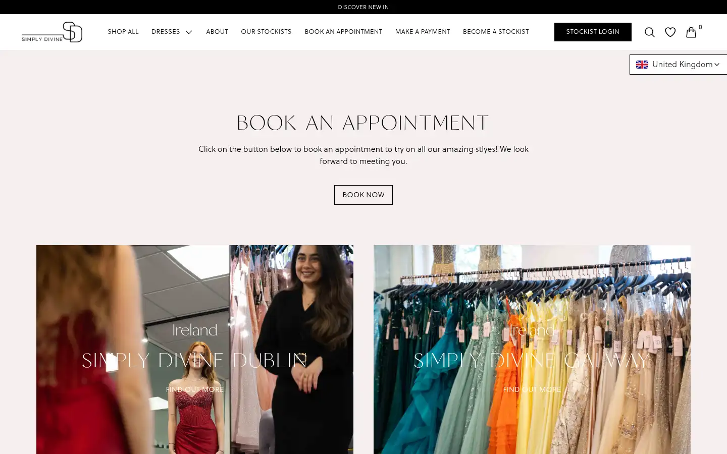 Screenshot of simplydivineltd.com