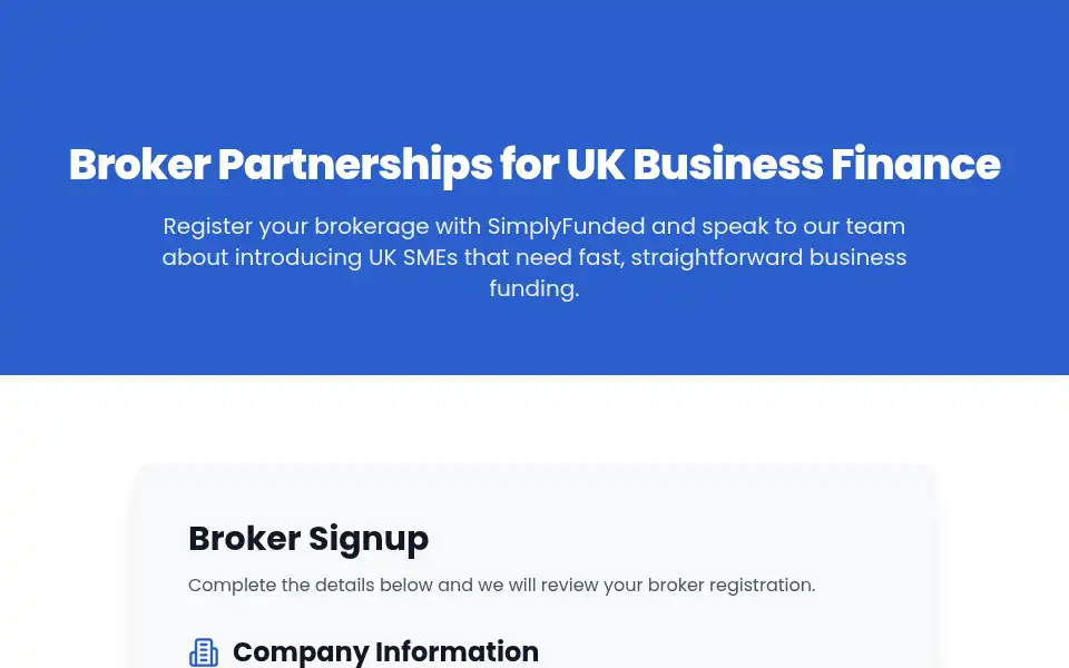 Screenshot of simplyfunded.co.uk