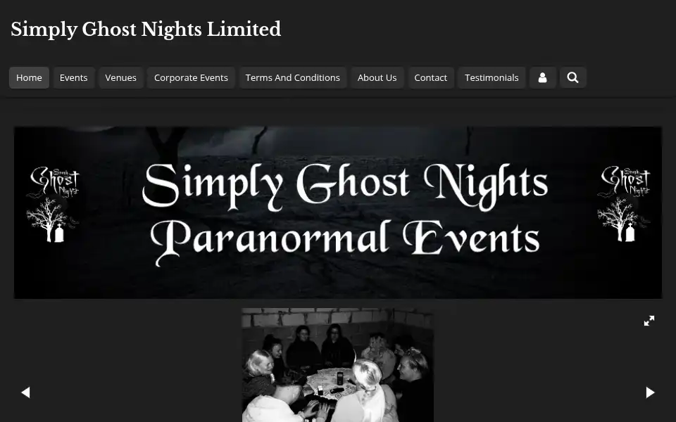 Screenshot of simplyghostnights.co.uk