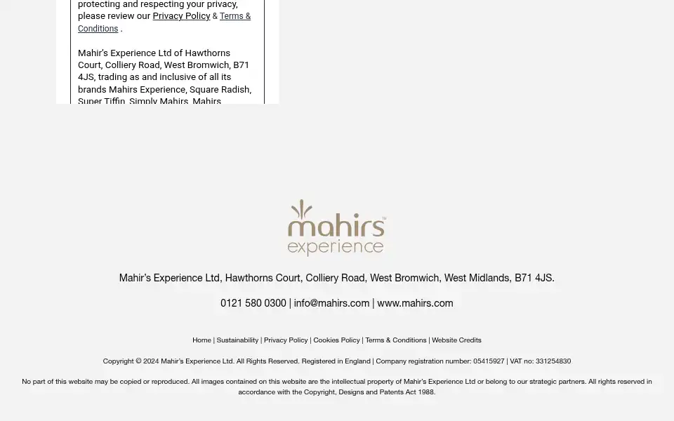 Screenshot of simplymahirs.co.uk