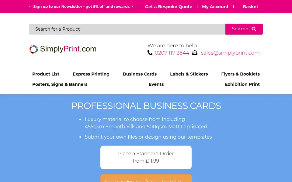 Screenshot of simplyprint.com