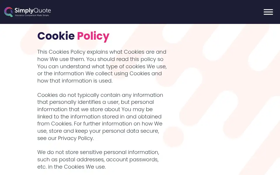 Screenshot of simplyquote.co.uk
