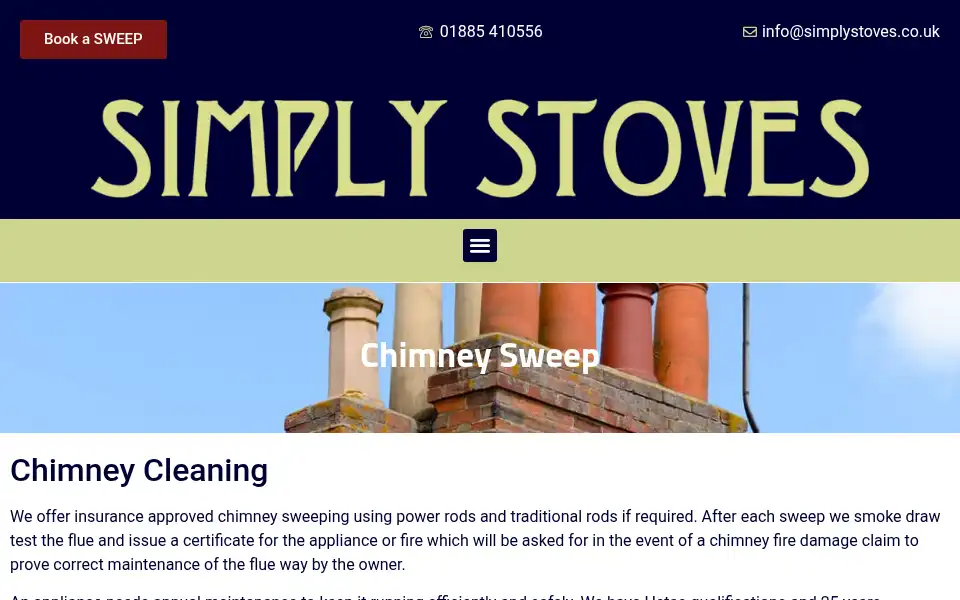 Screenshot of simplystoves.co.uk
