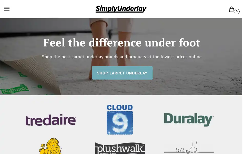 Screenshot of simplyunderlay.co.uk