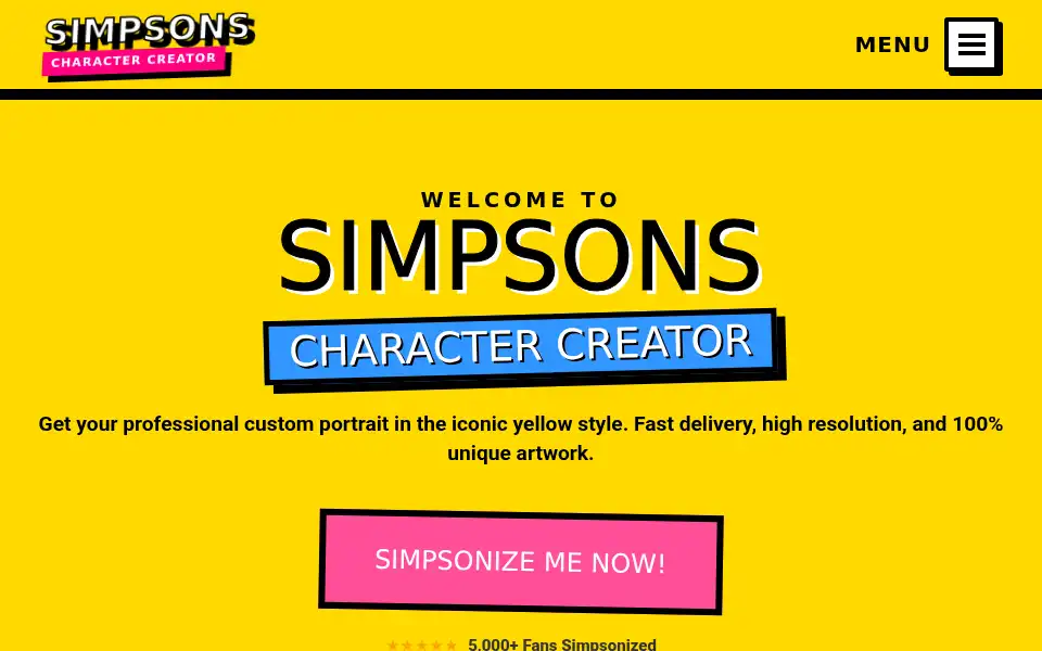 Screenshot of simpsonscharactercreator.com