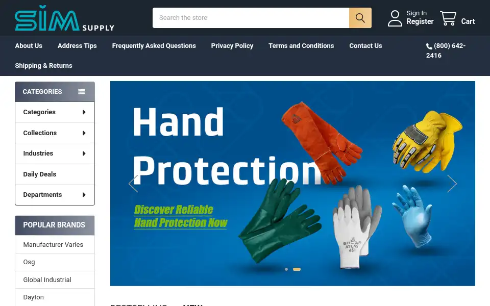 Screenshot of simsupply.com
