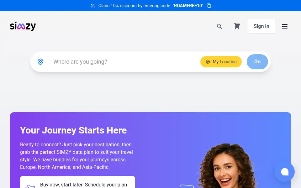 Screenshot of simzy.com