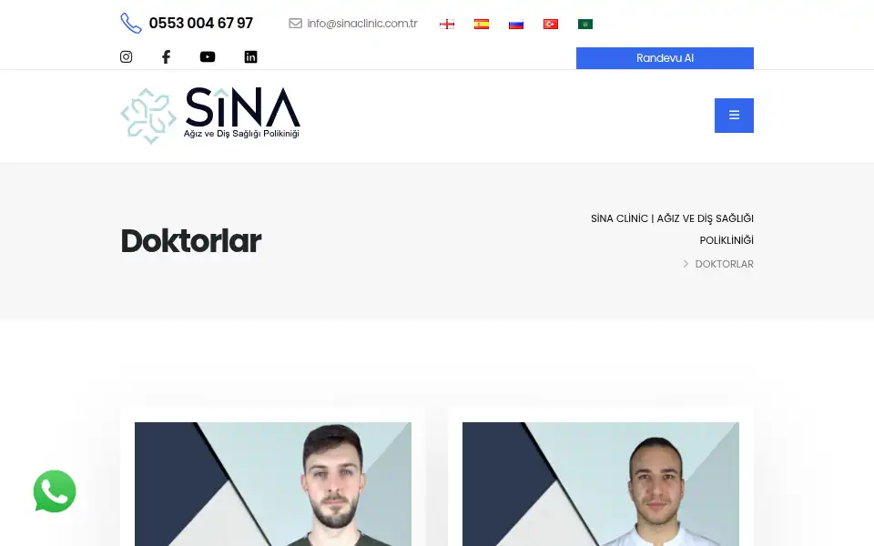 Screenshot of sinaclinic.com.tr