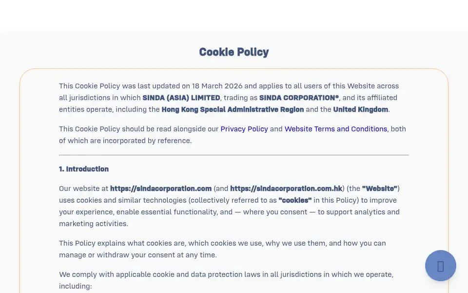 Screenshot of sindacorporation.com
