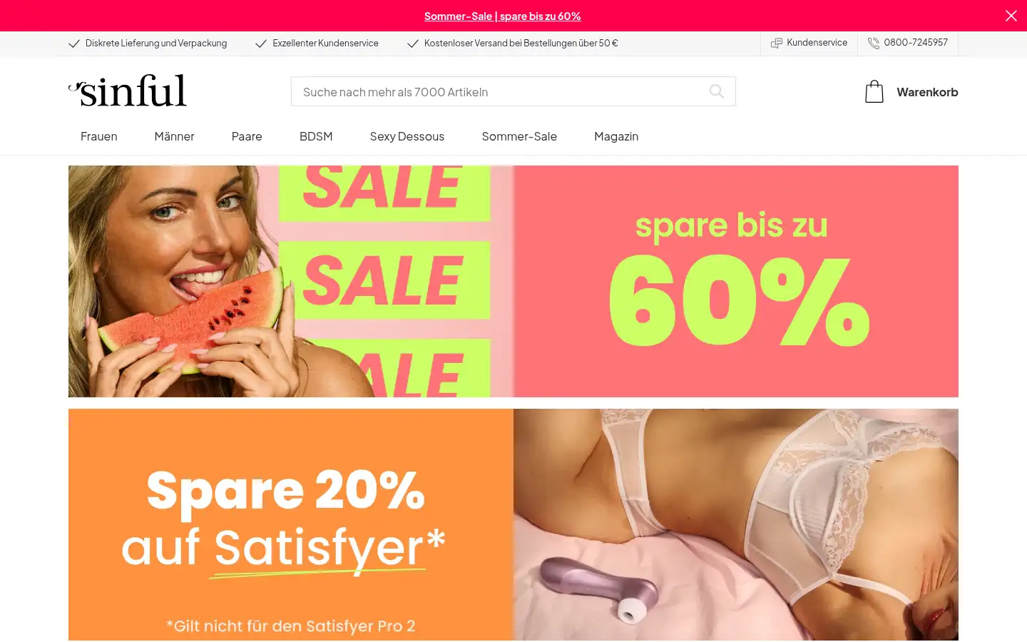 Screenshot of sinful.de