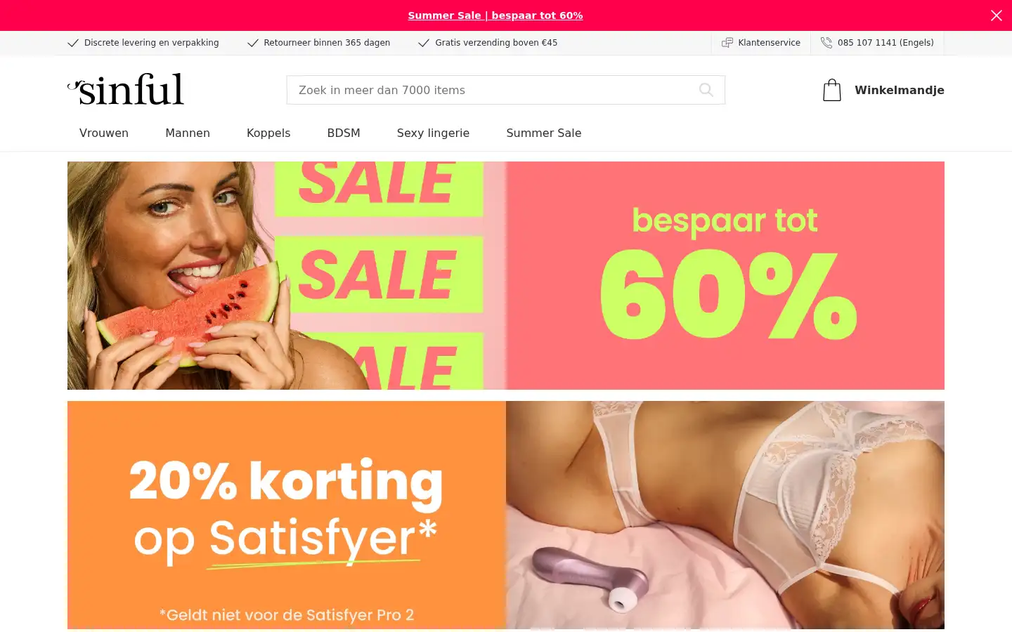 Screenshot of sinful.nl