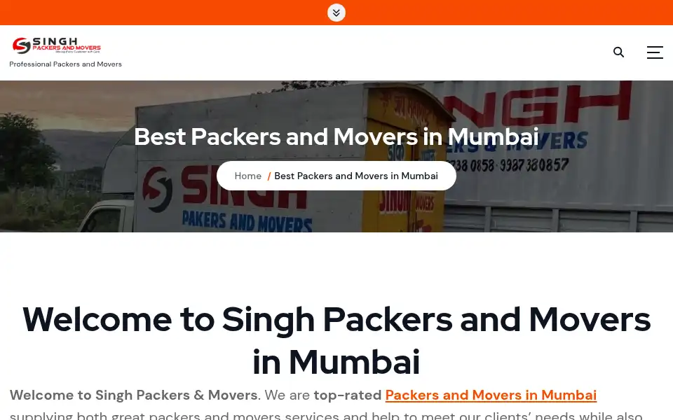 Screenshot of singhmovers.in