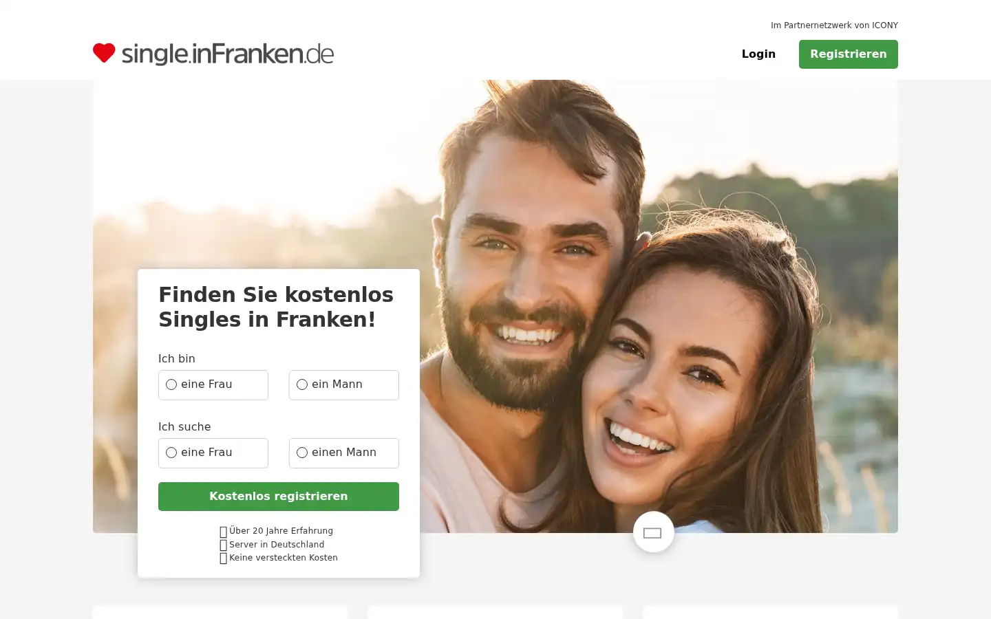 Screenshot of single.infranken.de