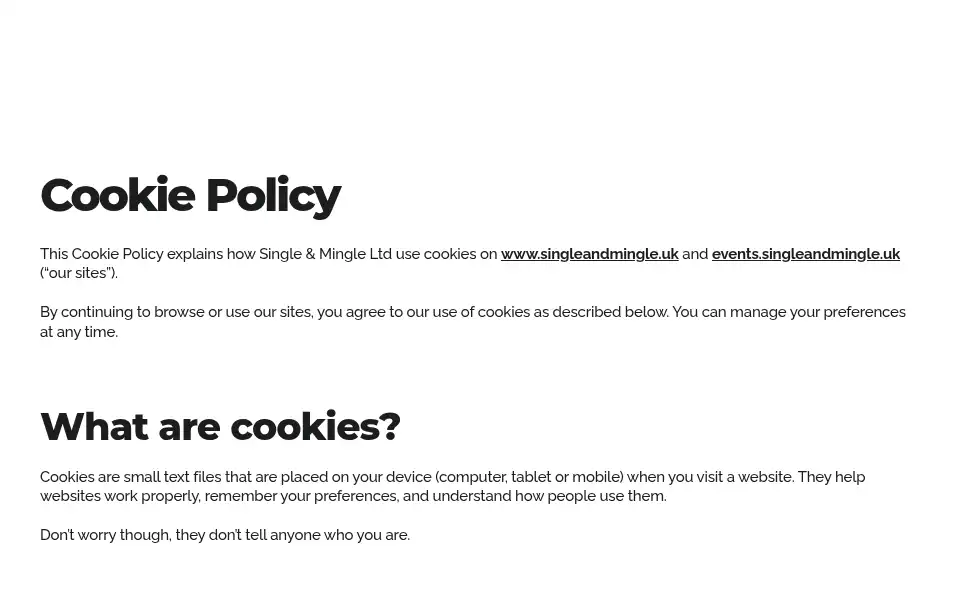 Screenshot of singleandmingle.uk