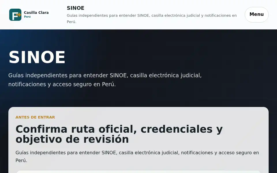 Screenshot of sinoe.pe