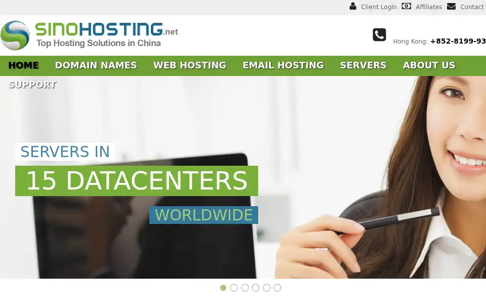 Screenshot of sinohosting.net