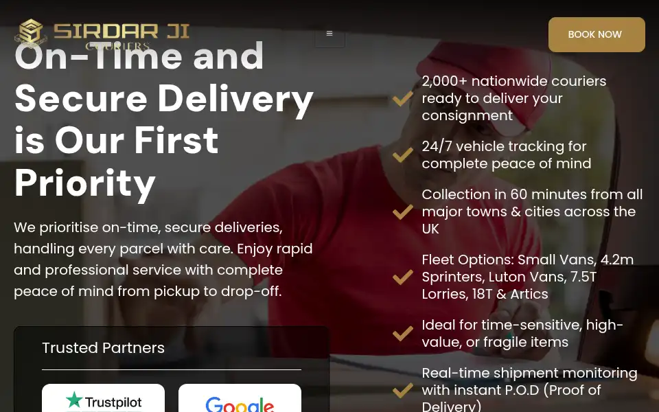 Screenshot of sirdarjicouriers.com