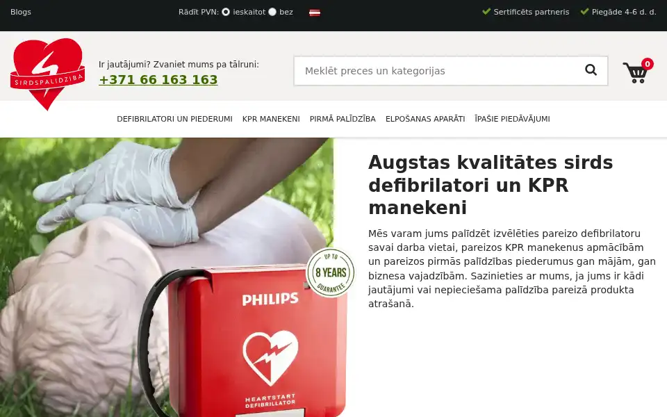 Screenshot of sirdspalidziba.lv
