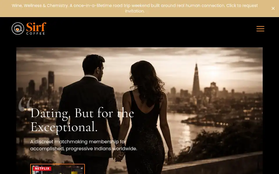 Screenshot of sirfcoffee.com
