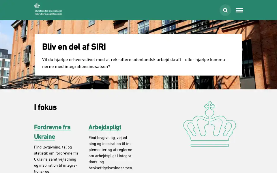 Screenshot of siri.dk