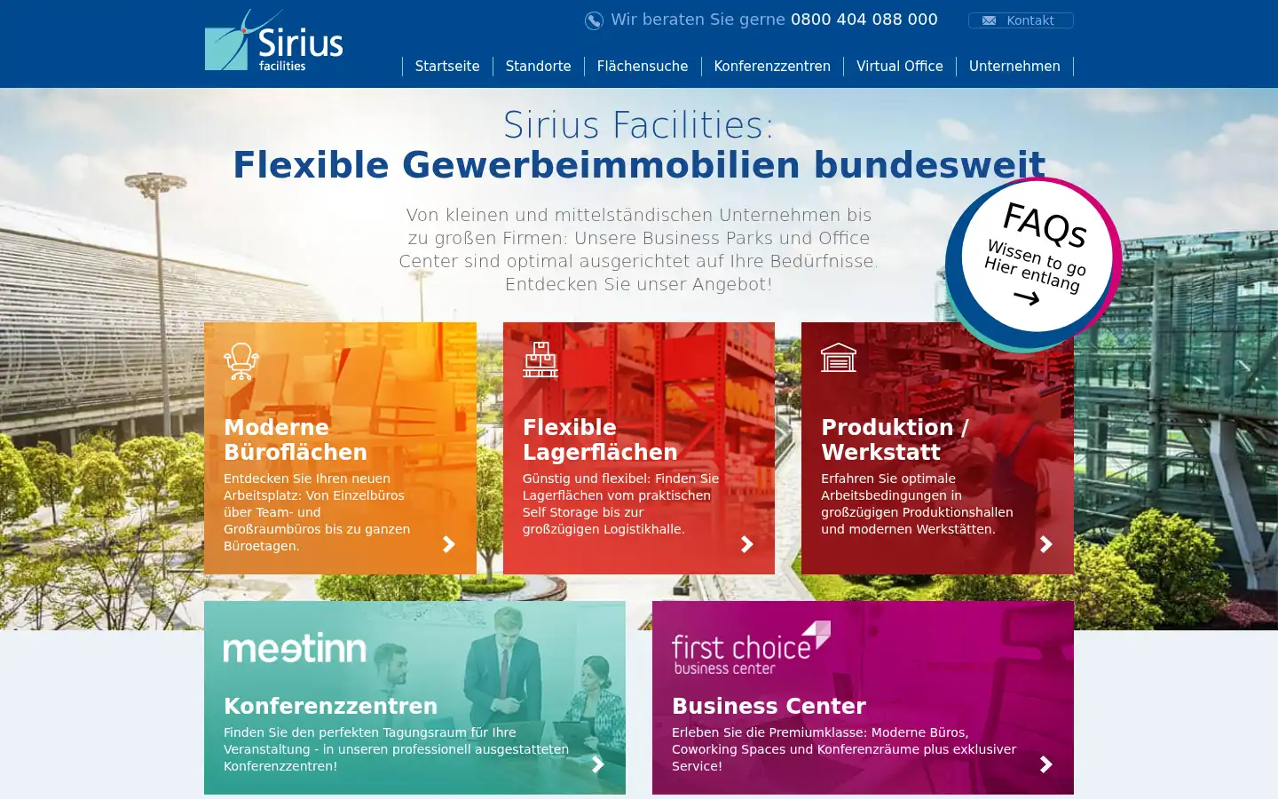 Screenshot of siriusfacilities.com