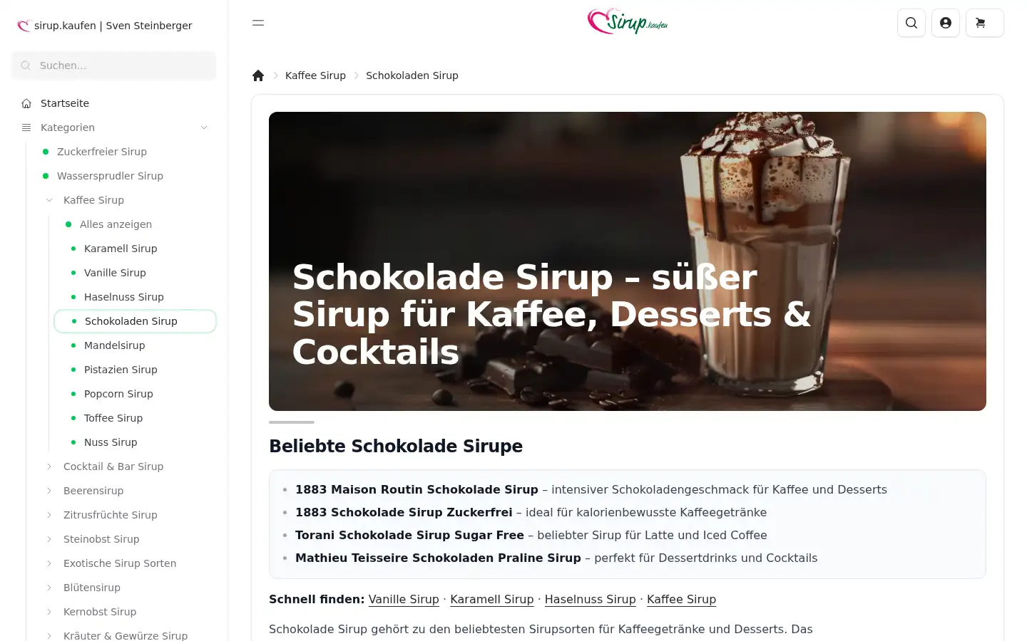 Screenshot of sirup.kaufen