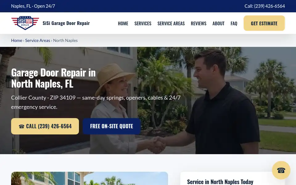 Screenshot of sisigaragedoor.repair