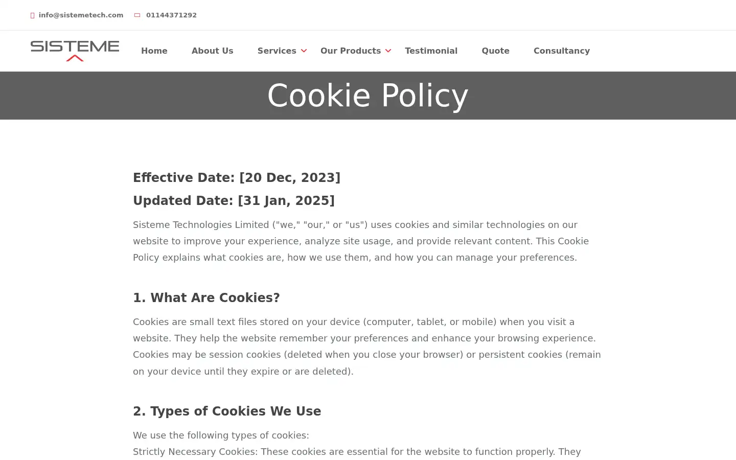 Screenshot of sistemetech.com