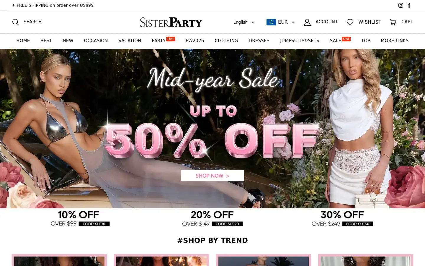 Screenshot of sisterparty.com