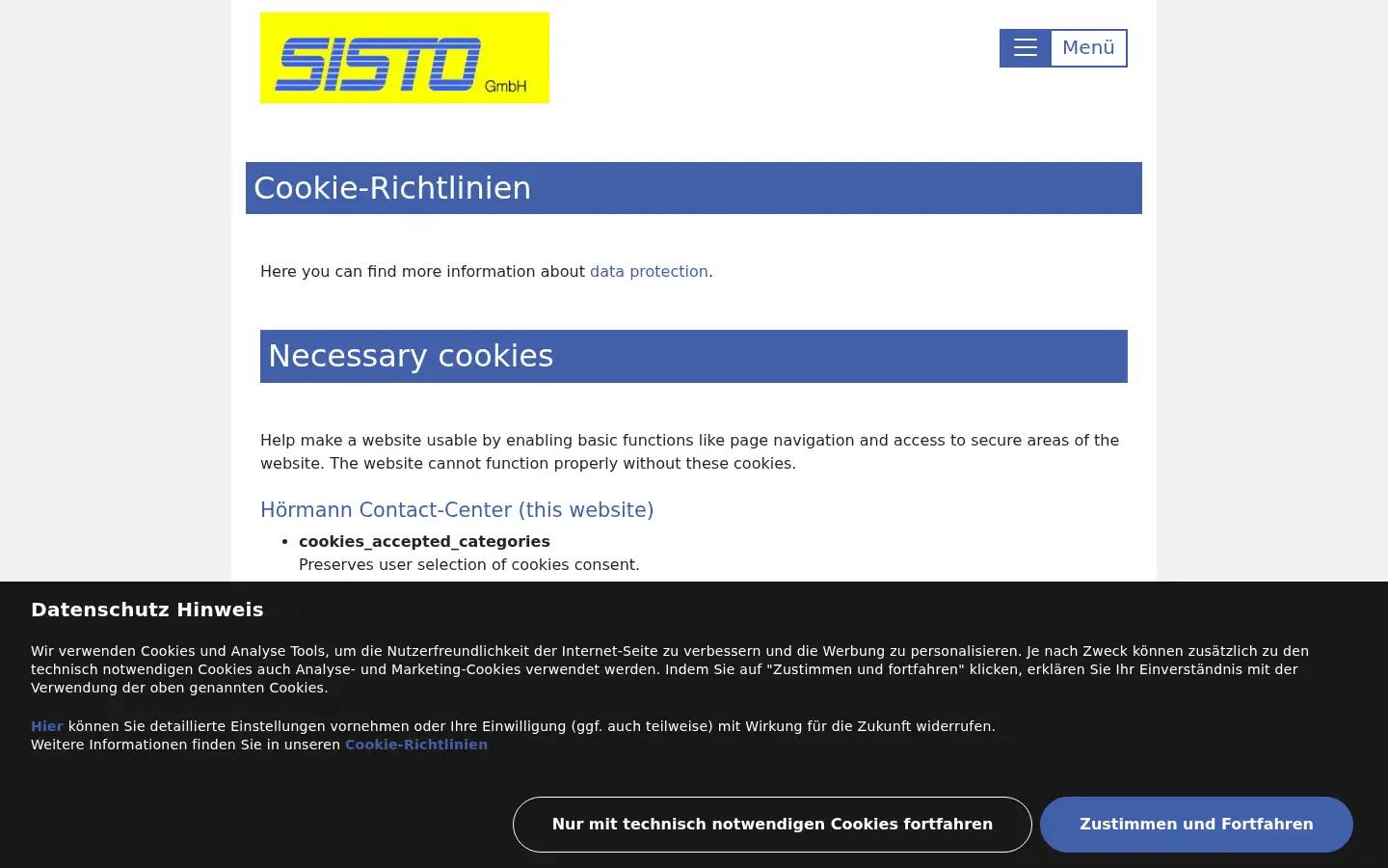 Screenshot of sisto.swiss
