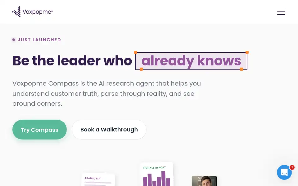 Screenshot of site.voxpopme.com