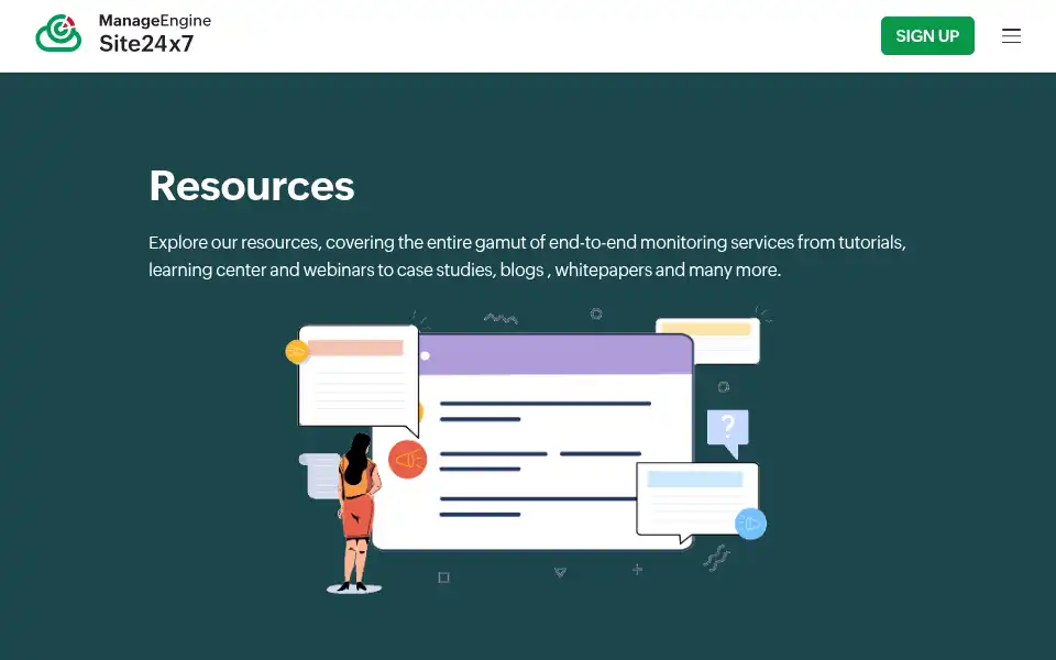 Screenshot of site24x7.com