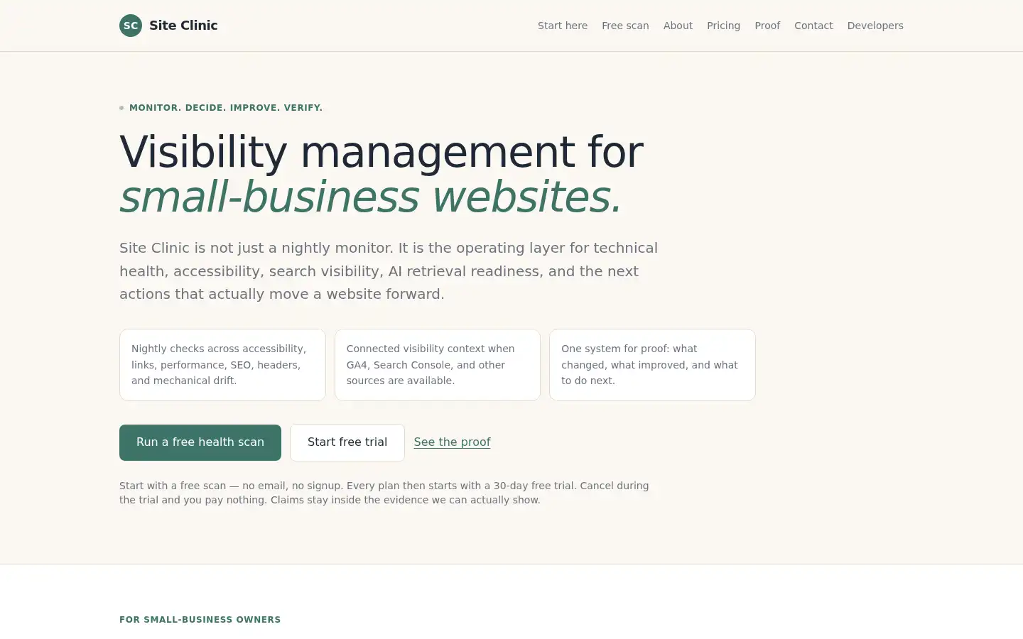 Screenshot of siteclinic.io