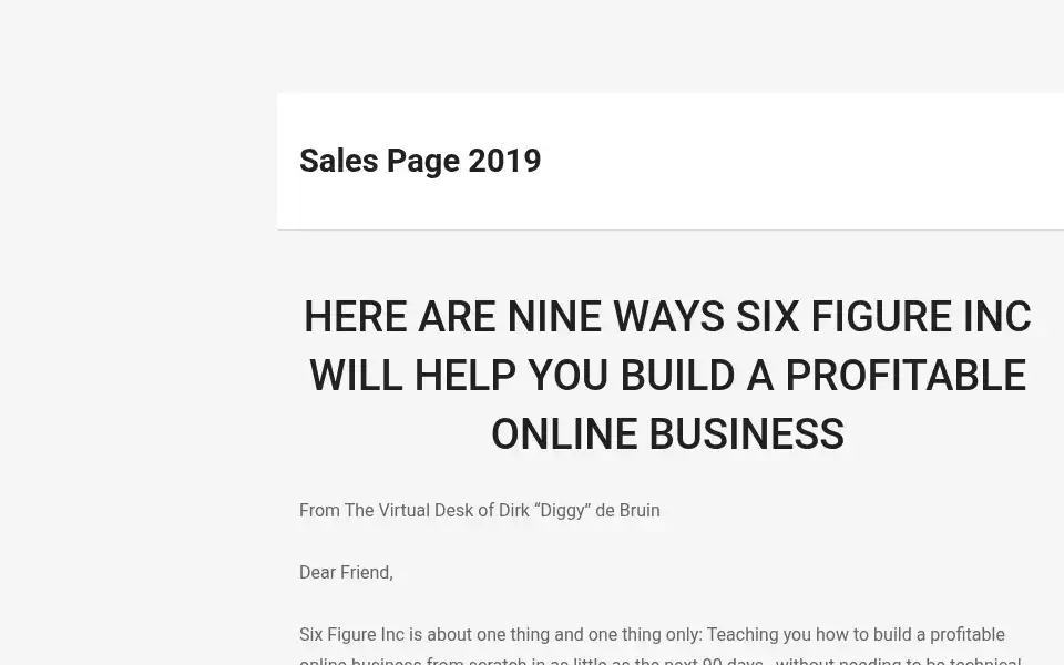 Screenshot of sixfigureinc.com