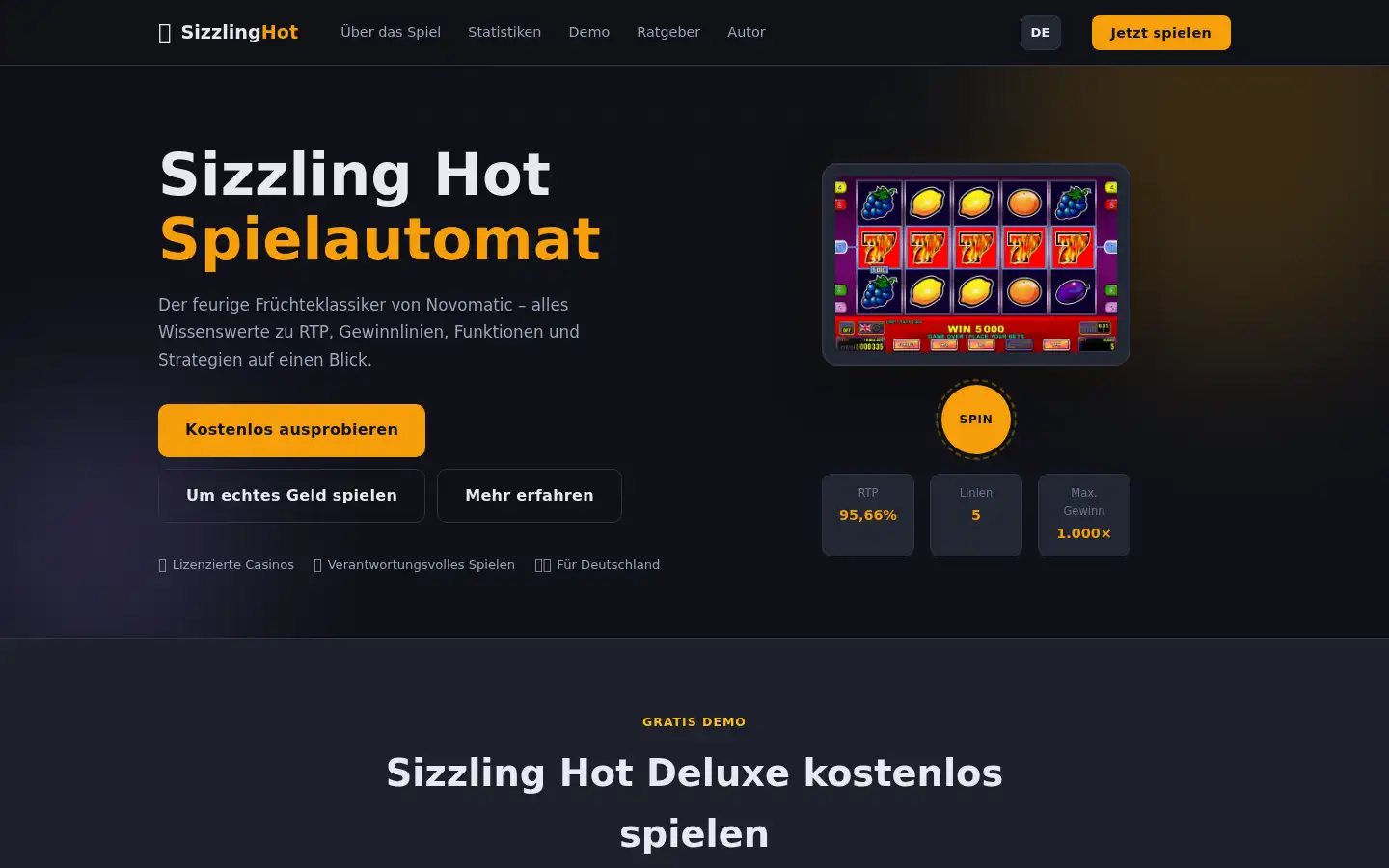 Screenshot of sizzling-hot.it.com