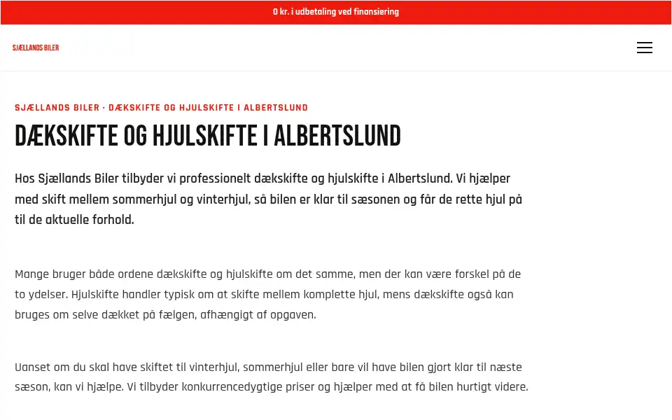 Screenshot of sjaellandsbiler.dk