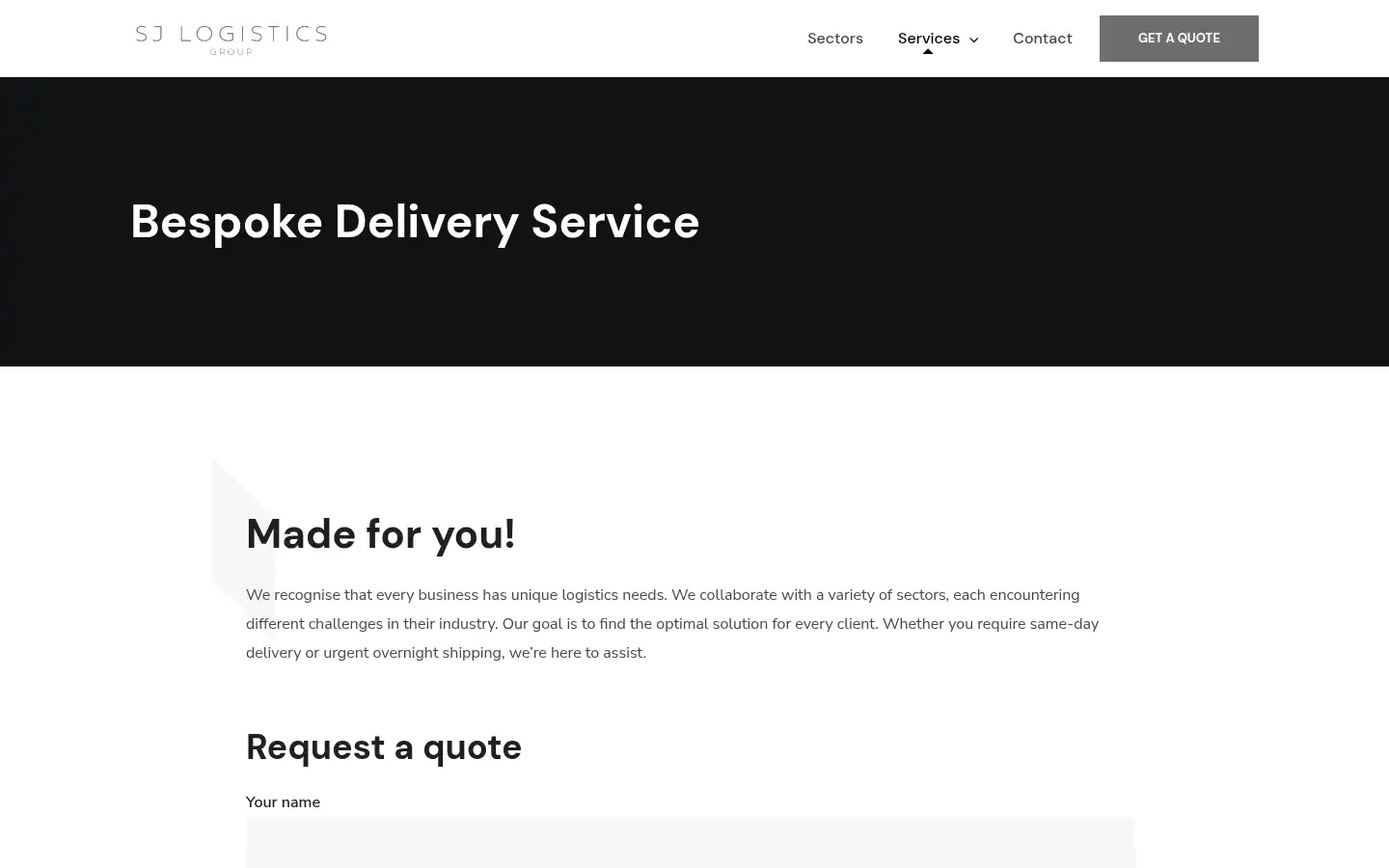 Screenshot of sjlogisticsgroup.com