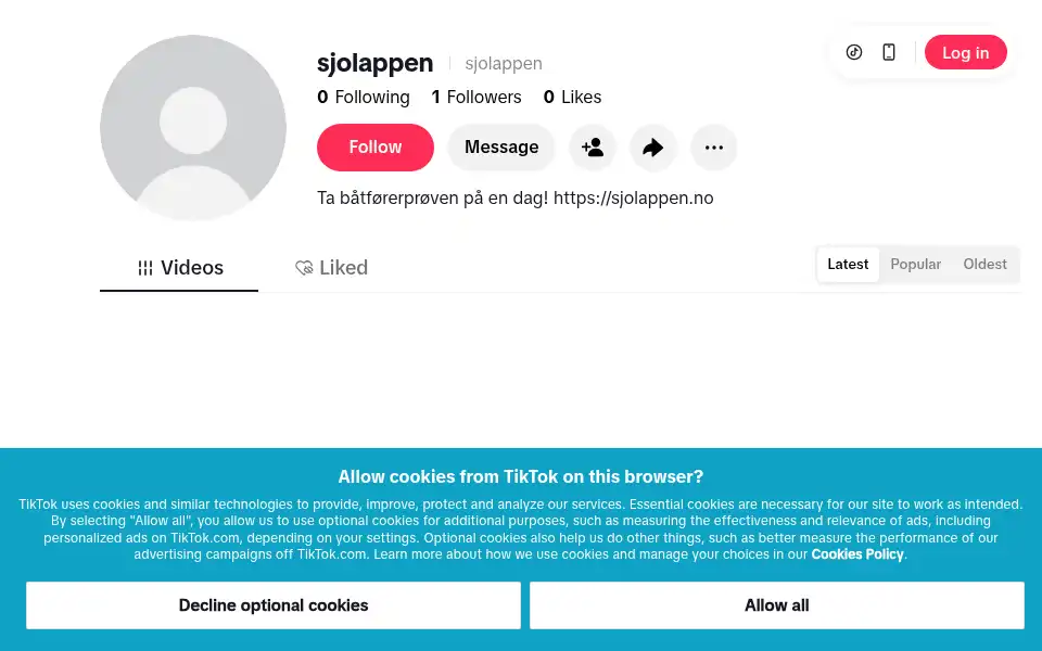 Screenshot of sjolappen.no