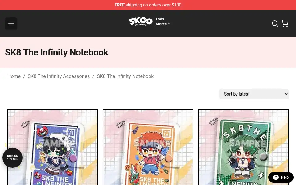 Screenshot of sk8theinfinity.store