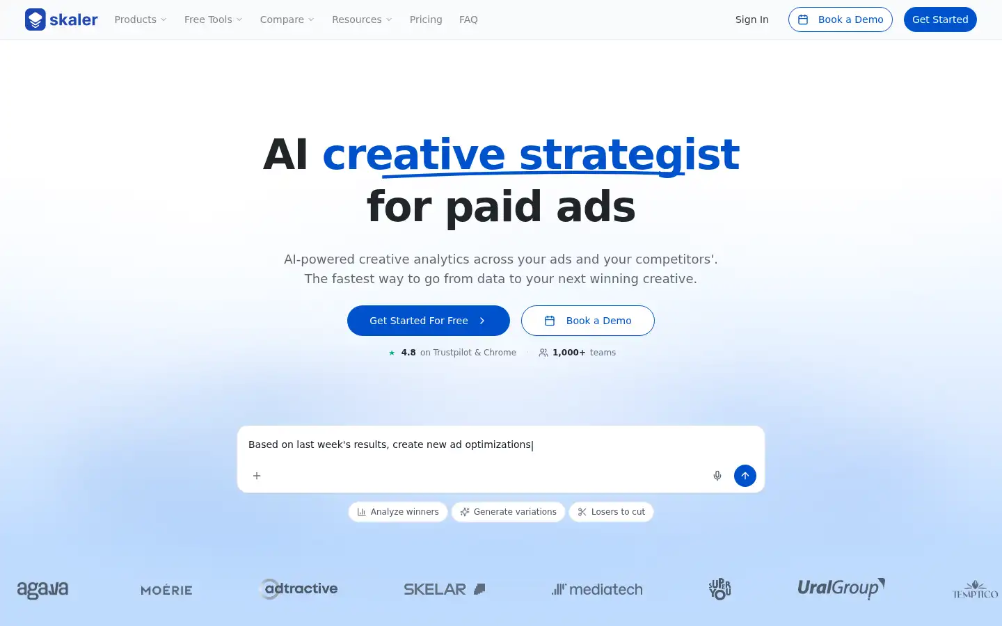 Screenshot of skaler.app