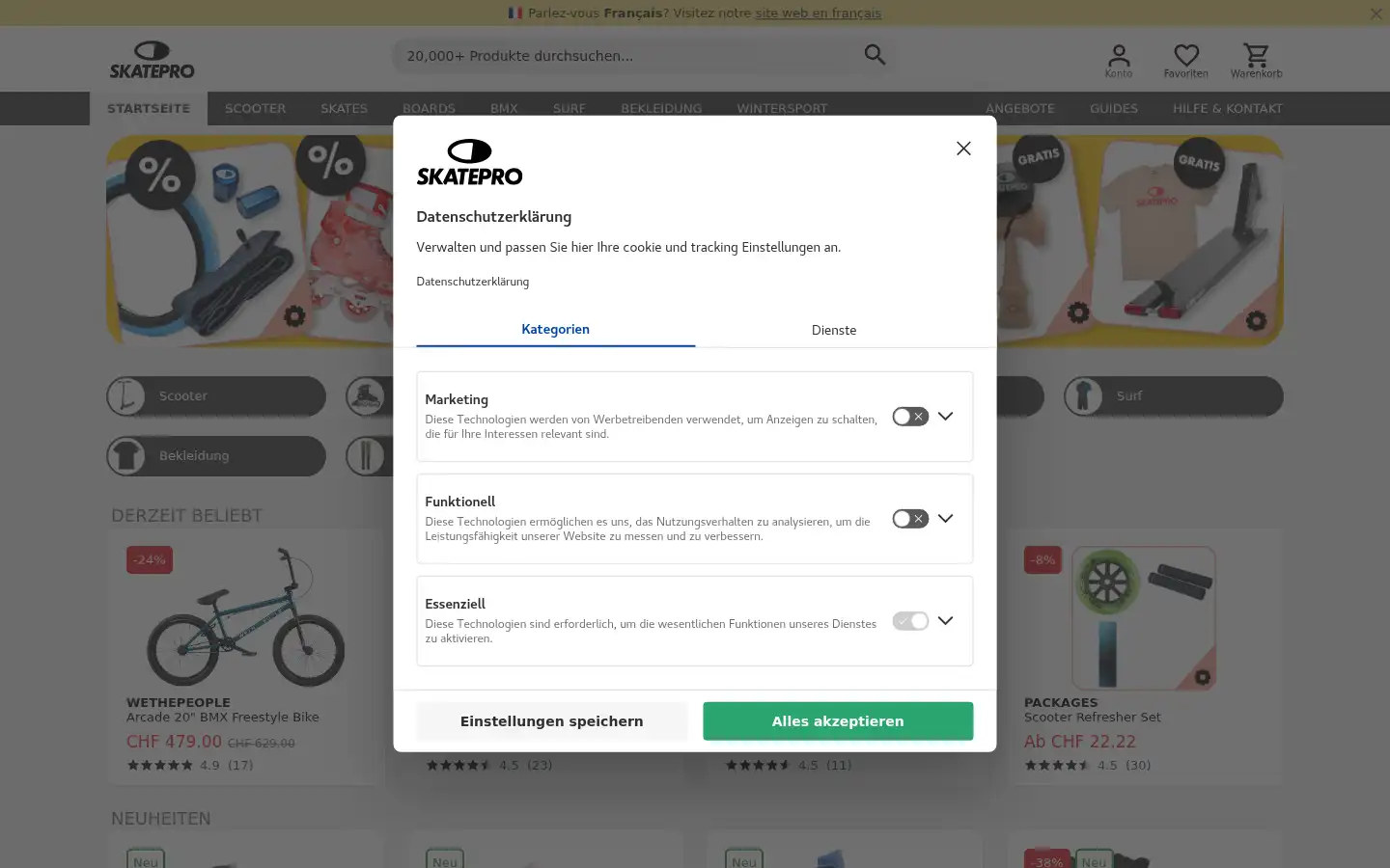 Screenshot of skatepro.ch