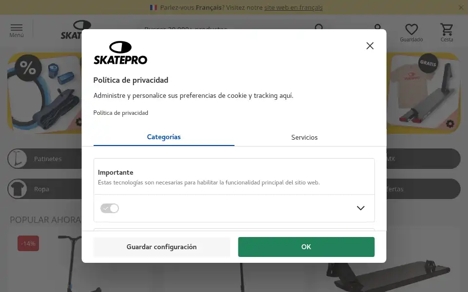 Screenshot of skatepro.com.mx