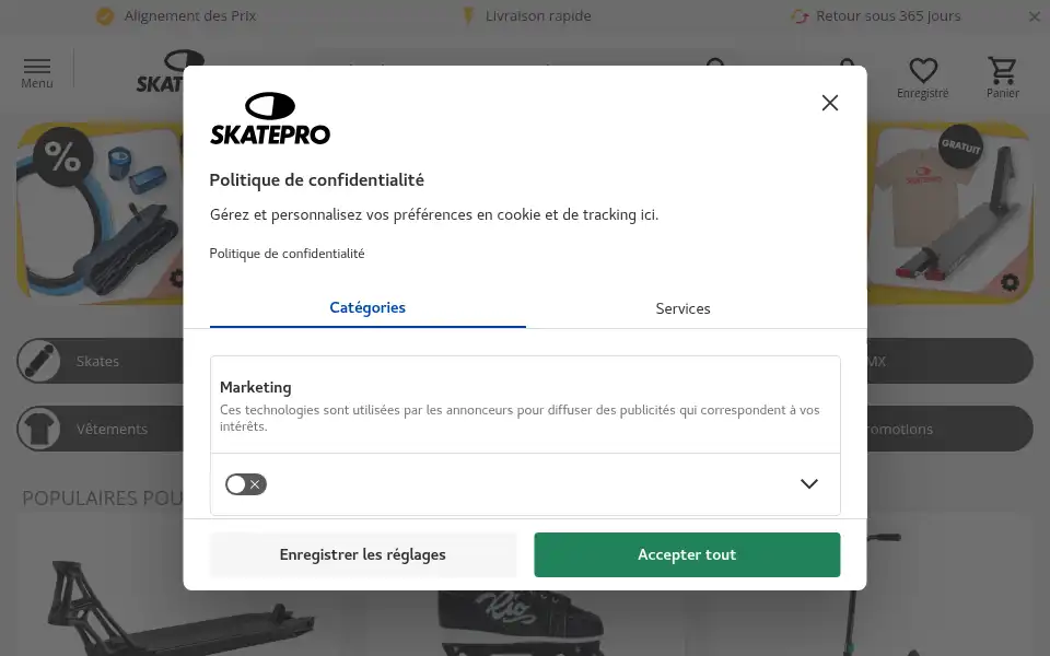 Screenshot of skatepro.fr