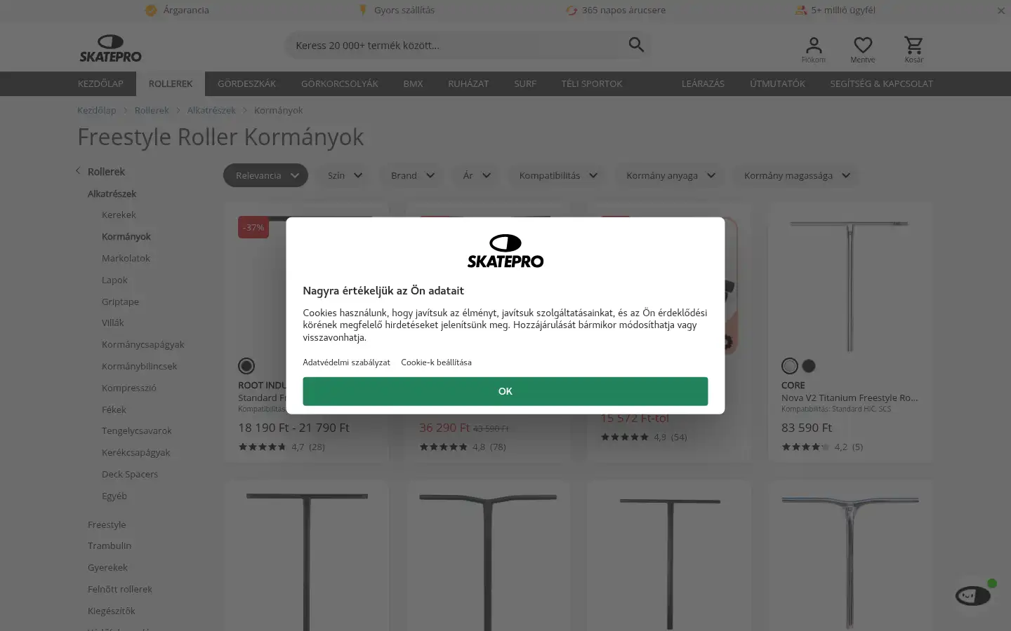 Screenshot of skatepro.hu